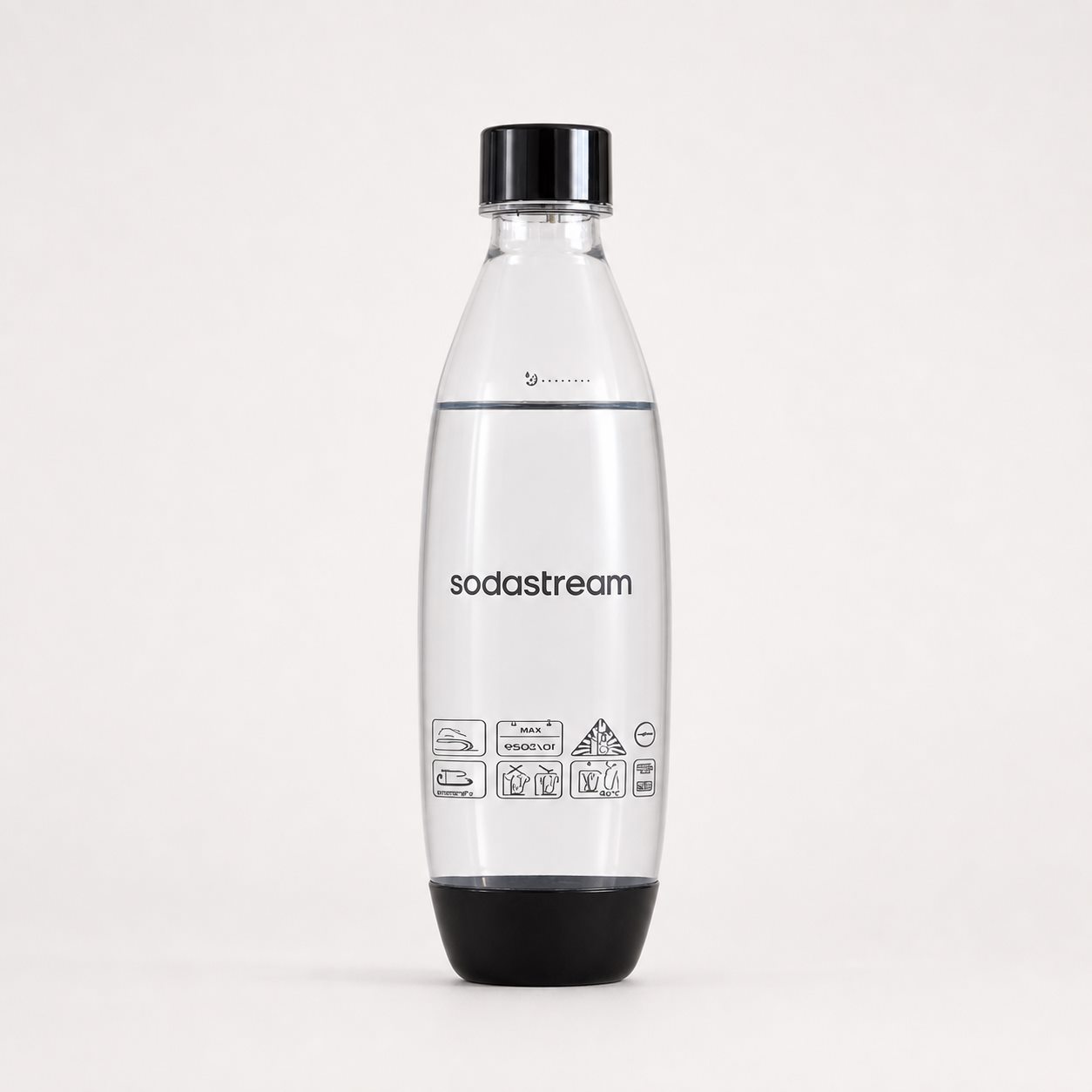SodaStream 1 litre reusable carbonating bottle with black base